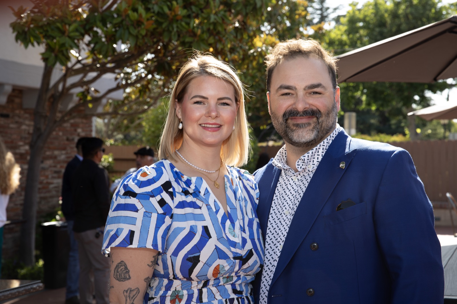 A couple at the Champions Dinner reception