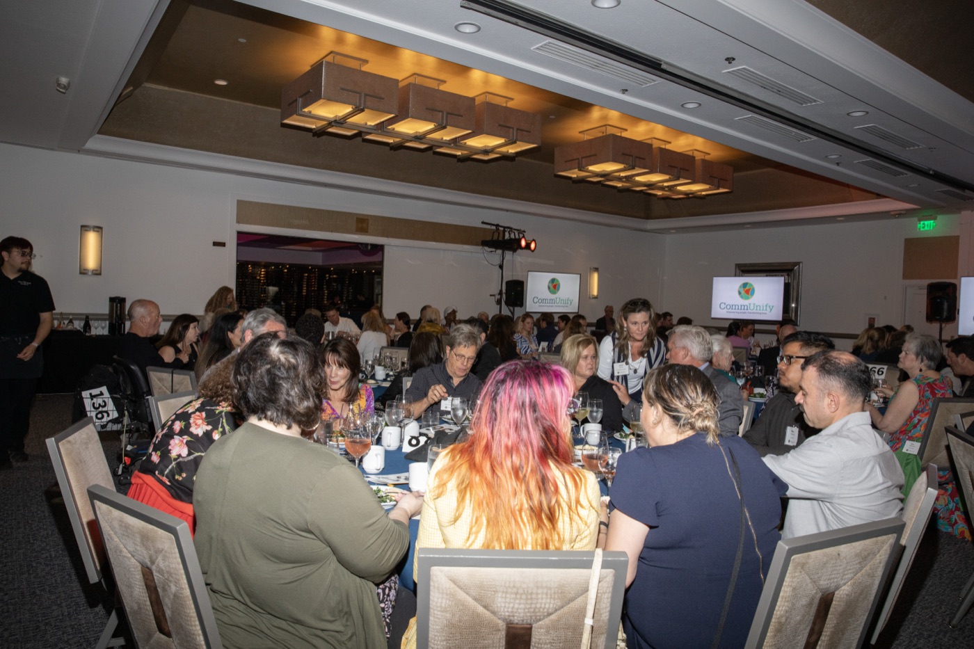 The ballroom during dinner