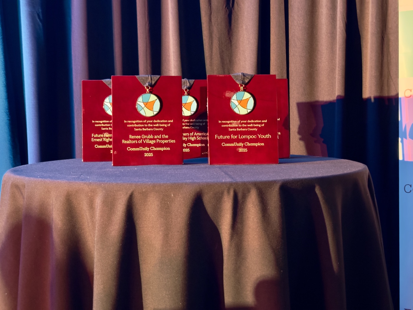 CommUnify Champion award plaques on display